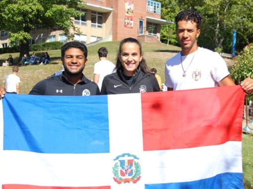 Students with flag