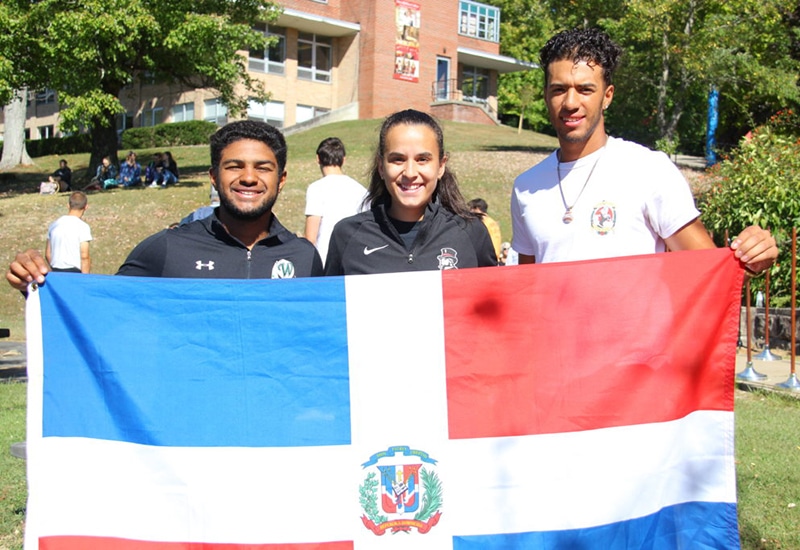 Students with flag