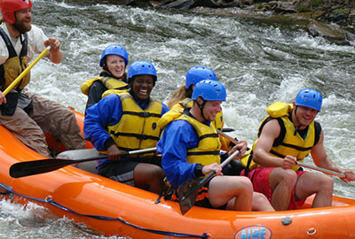Students rafting