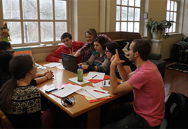 Students at a table