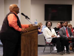 Dr. Julius Bailey speaking at Davis & Elkins College.