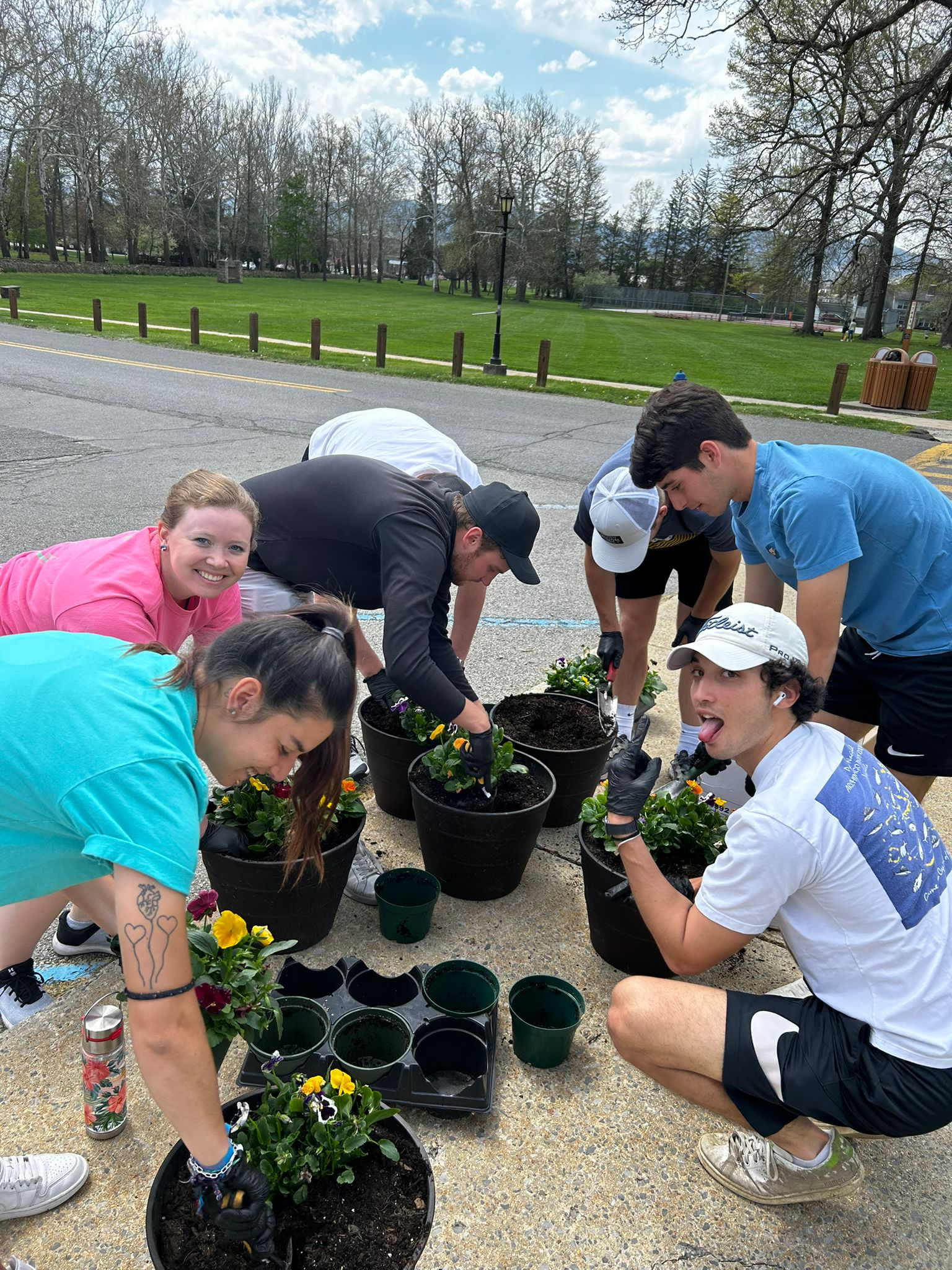 Girl doing community service