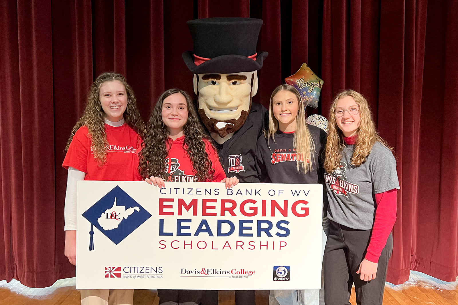 4 Emerging Leader Winners-web Past 4 Emerging Leader Winners with the Senator Mascot