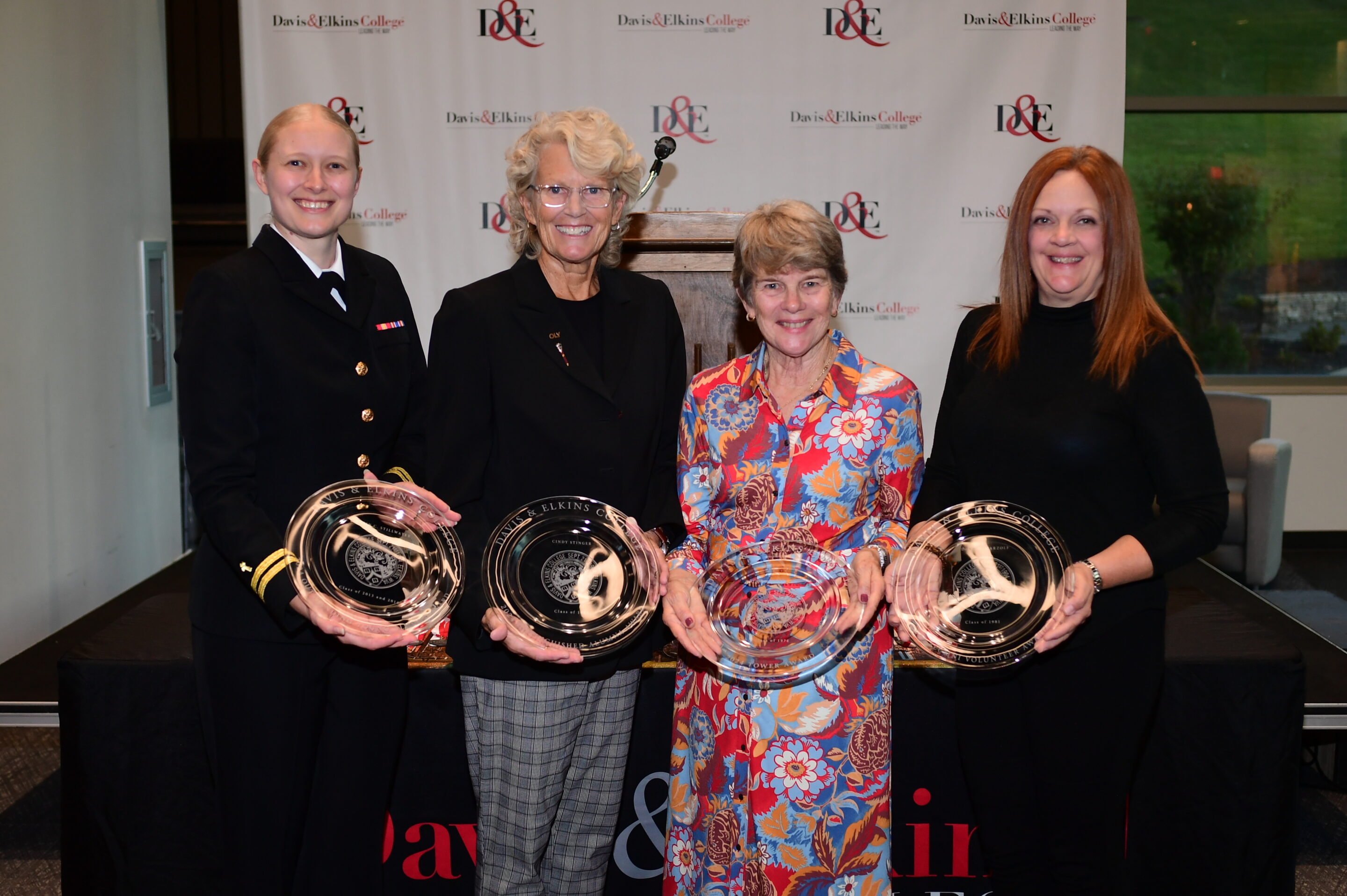 Alumni Awards 2024 Photo for Website President with staff and student