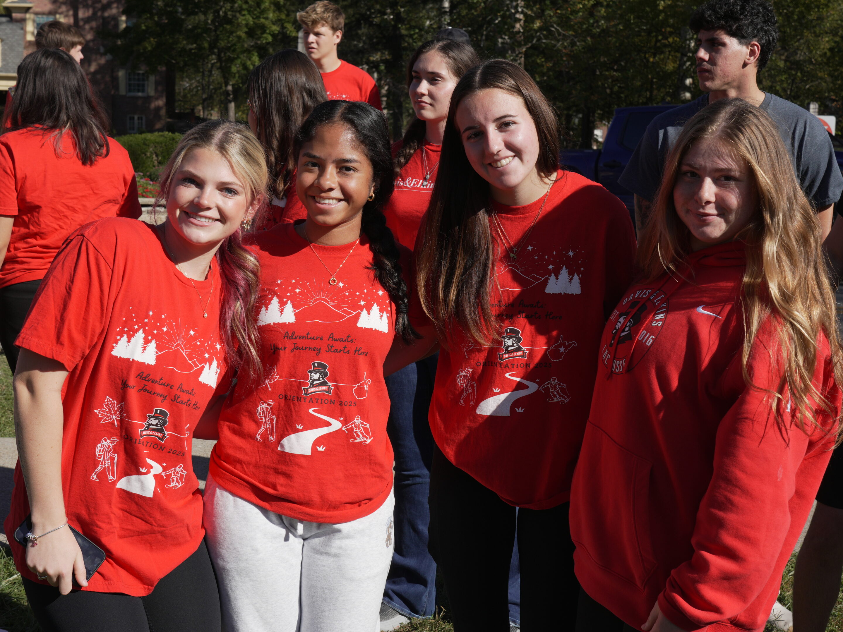 Student wearing a mask at a fair