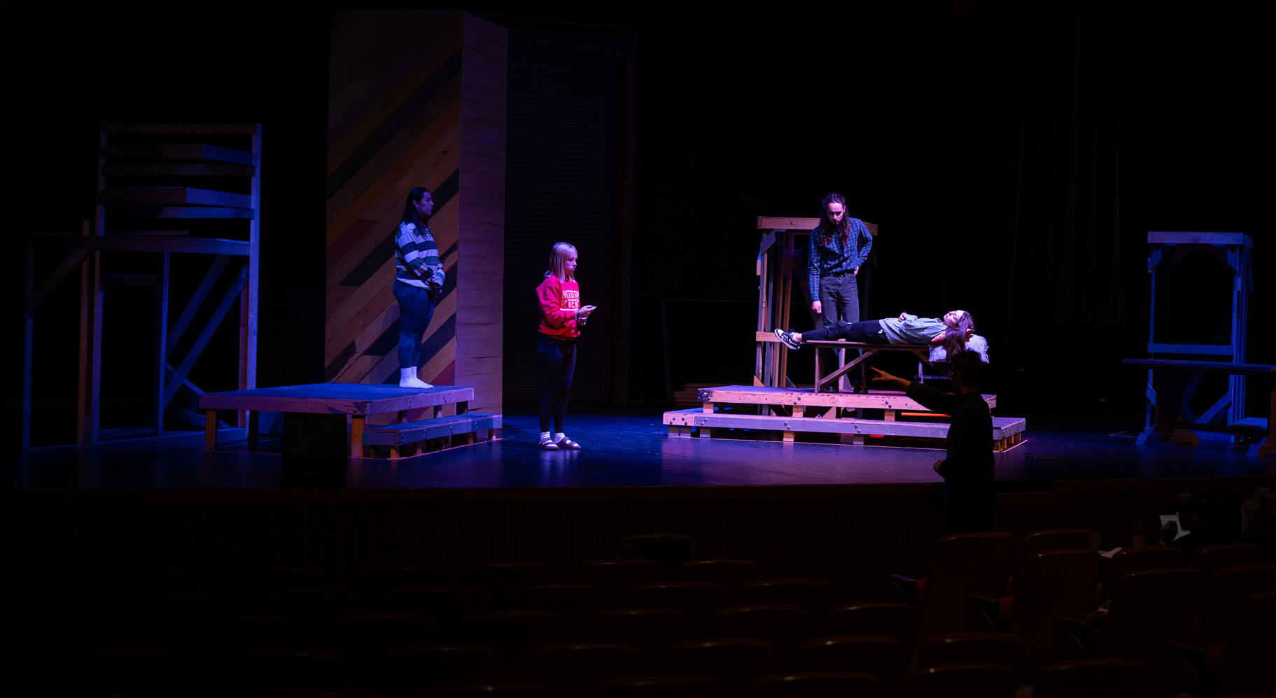 Theater group on stage