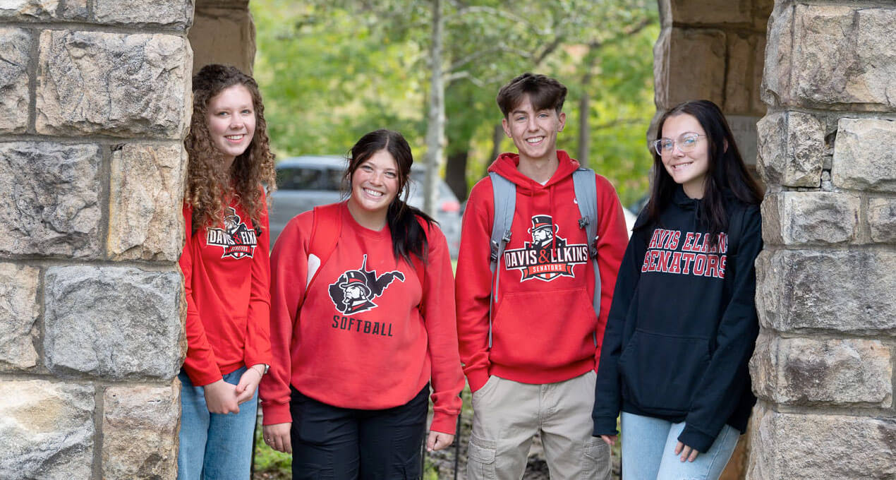 Students in an archway.