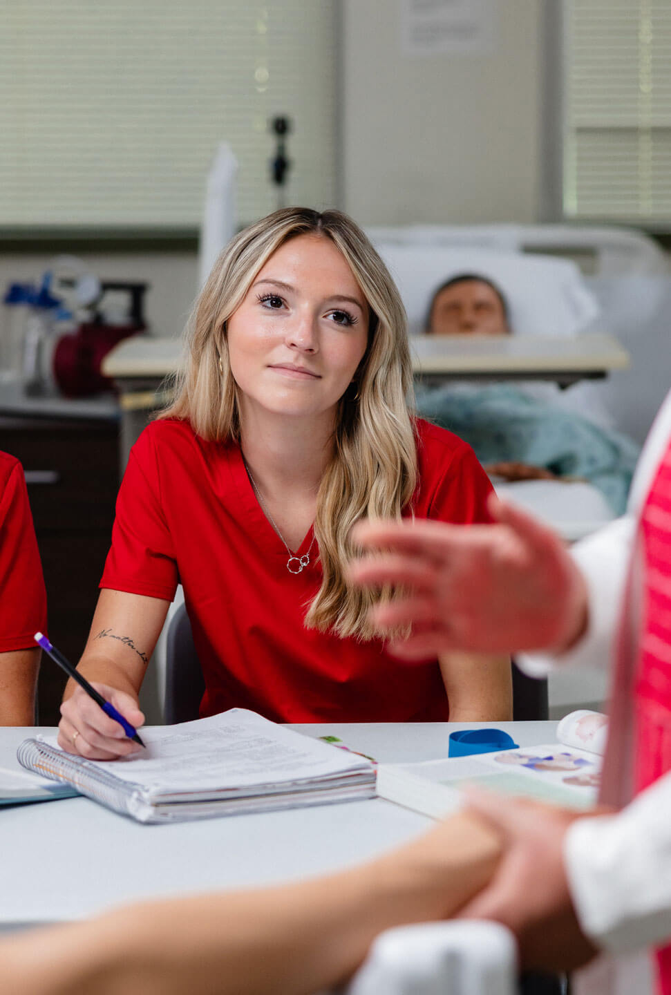 Nursing student in class