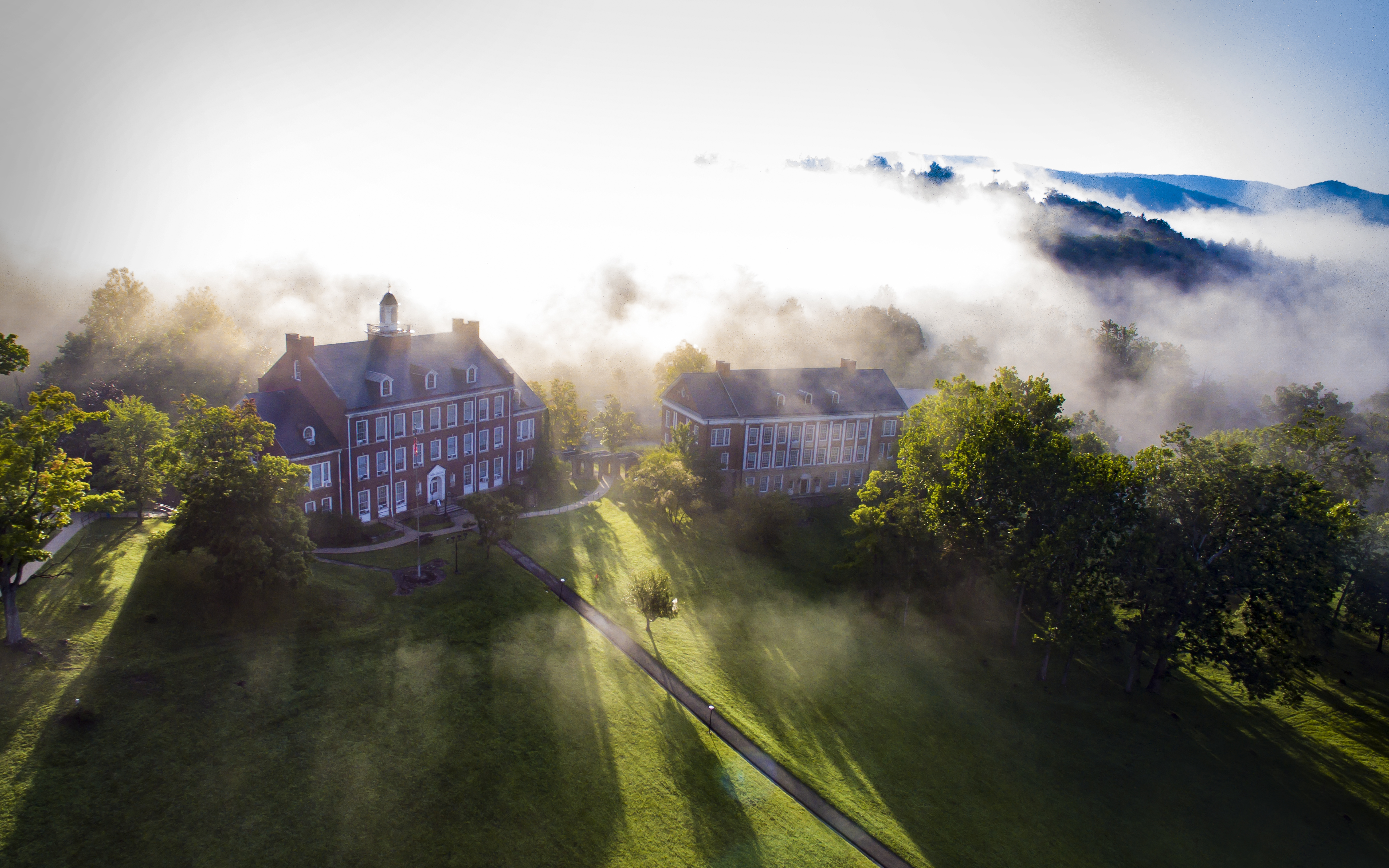 Campus shrouded in fog