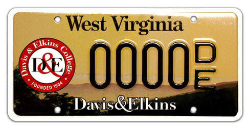 WV D&E License Plate