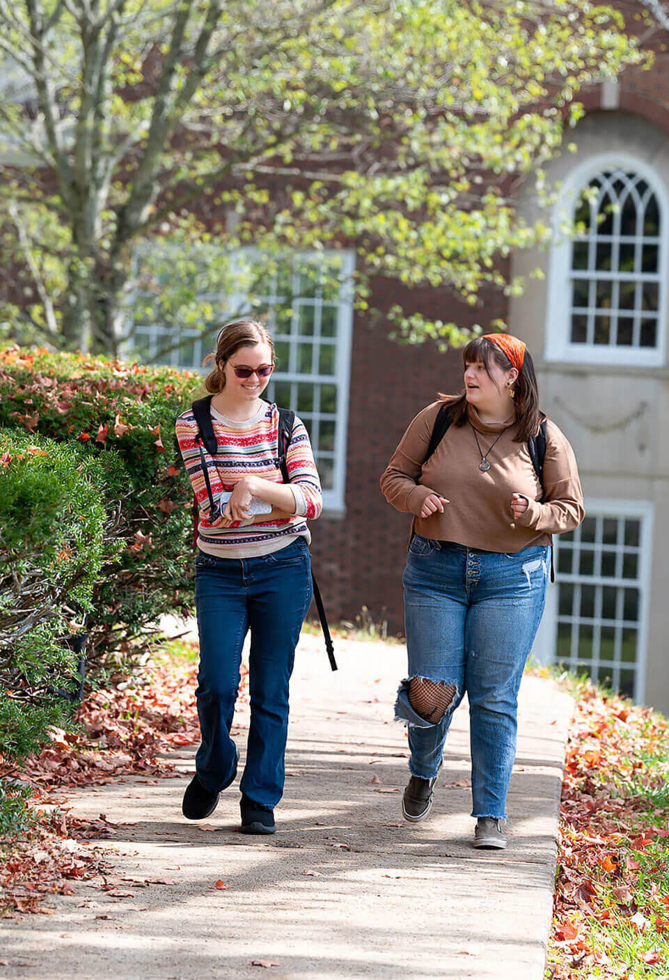 Students walking on campus