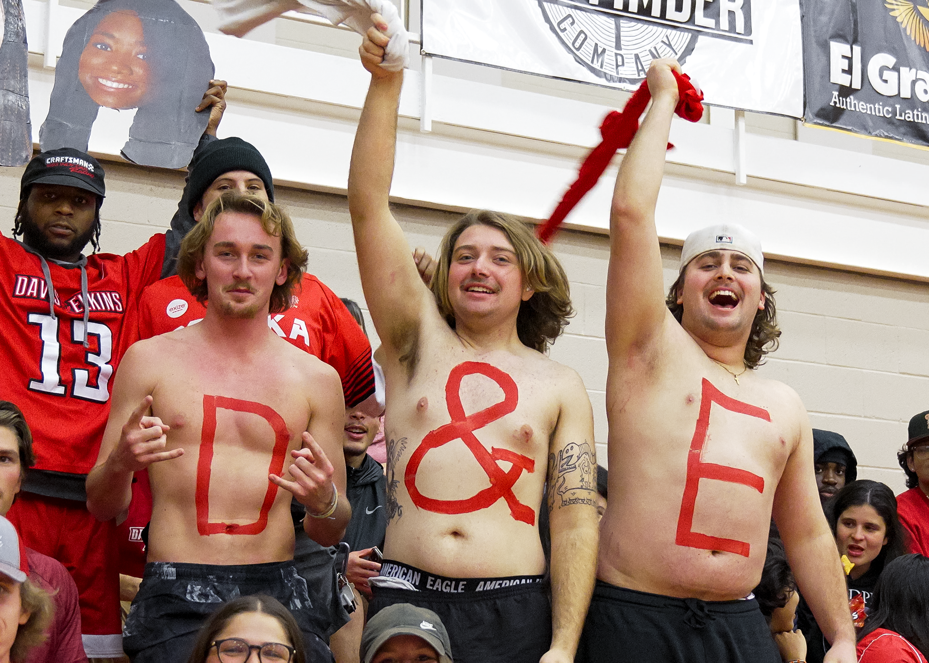 D&E fans at a basketball game